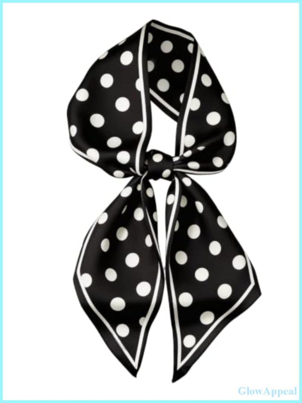 Silky Satin Polka Dot Scarf, Long Thin Headscarf, Hair Accessory